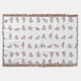 Design der Yoga-Posen für Einhorn Decke