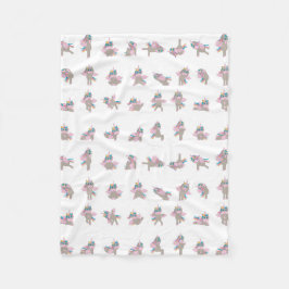 Design der Yoga-Posen für Einhorn Fleecedecke