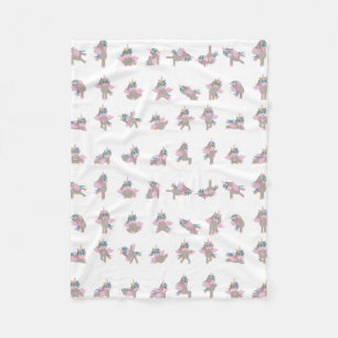 Design der Yoga-Posen für Einhorn Fleecedecke