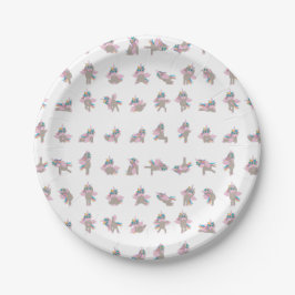Design der Yoga-Posen für Einhorn Pappteller