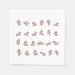 Design der Yoga-Posen für Einhorn Serviette