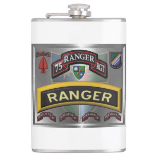 Design des 75. Ranger-Regiments gerahmt Flachmann