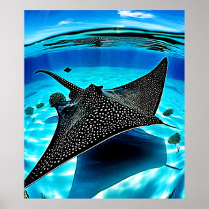 Design des Adlerrachs unter Wasser Poster