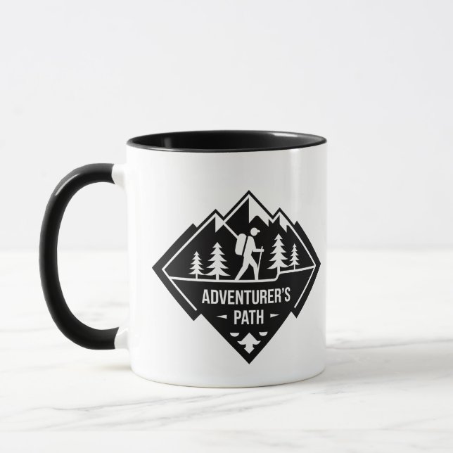 Design des Adventurer’s Path Bergwanderabzeichens Tasse (Links)