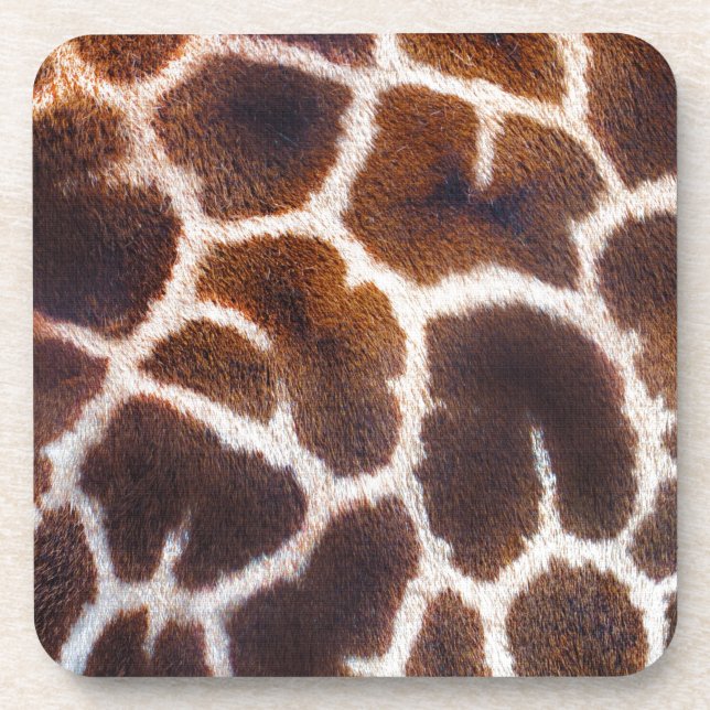 Design des afrikanischen Wildtieres Giraffe-Pelz-F Getränkeuntersetzer (Vorderseite)