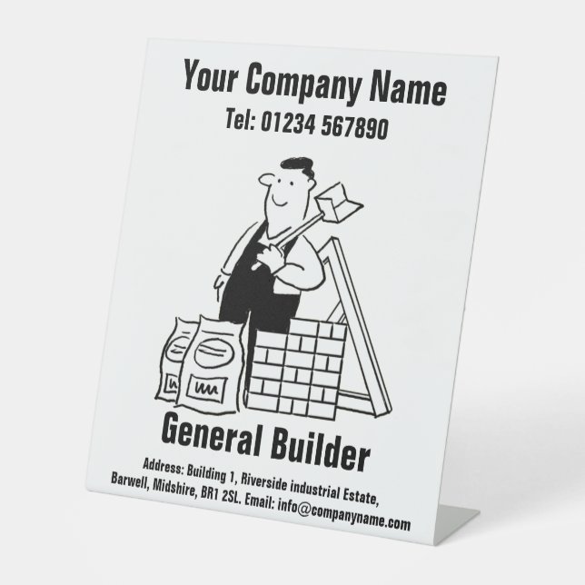 Design des allgemeinen Builds-Cartoon Sockelschild (Vorderseite)