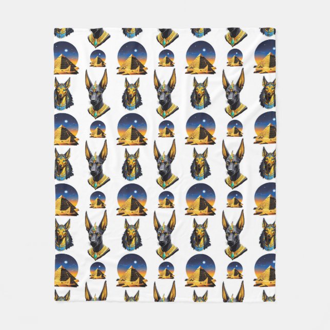 Design des alten Ägypten Pyramide Anubis Muster Fleecedecke (Vorderseite)
