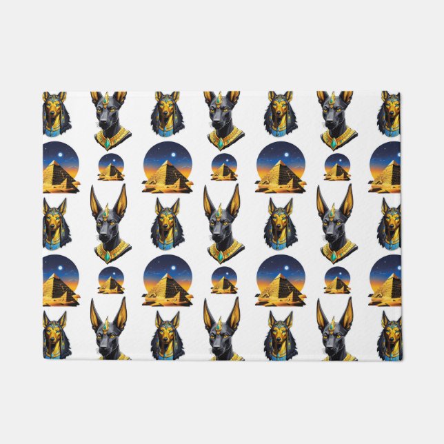 Design des alten Ägypten Pyramide Anubis Muster Fußmatte (Vorderseite)