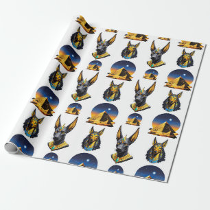 Design des alten Ägypten Pyramide Anubis Muster Geschenkpapier