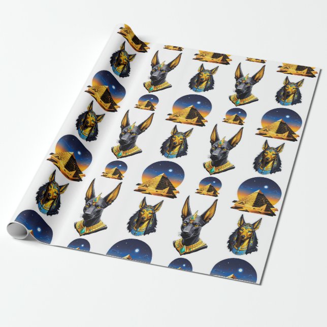 Design des alten Ägypten Pyramide Anubis Muster Geschenkpapier (Ungerollt)