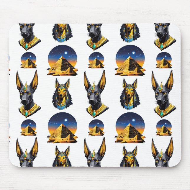 Design des alten Ägypten Pyramide Anubis Muster Mousepad (Vorne)