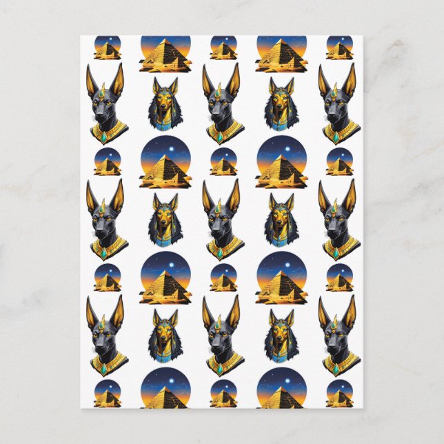 Design des alten Ägypten Pyramide Anubis Muster Postkarte (Vorderseite)