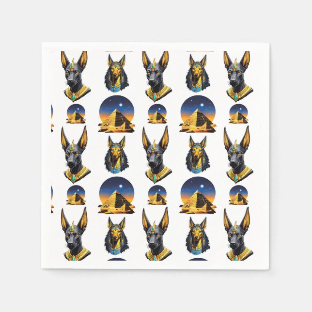 Design des alten Ägypten Pyramide Anubis Muster Serviette (Vorderseite)