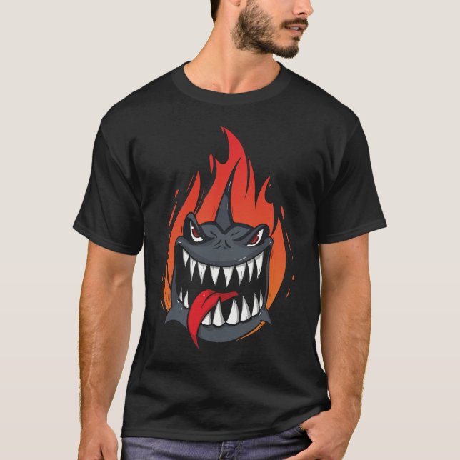 Design des angreifenden Cartoon T-Shirt (Vorderseite)