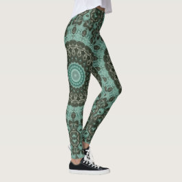 Design des antiken grünen Mandala-Musters Leggings