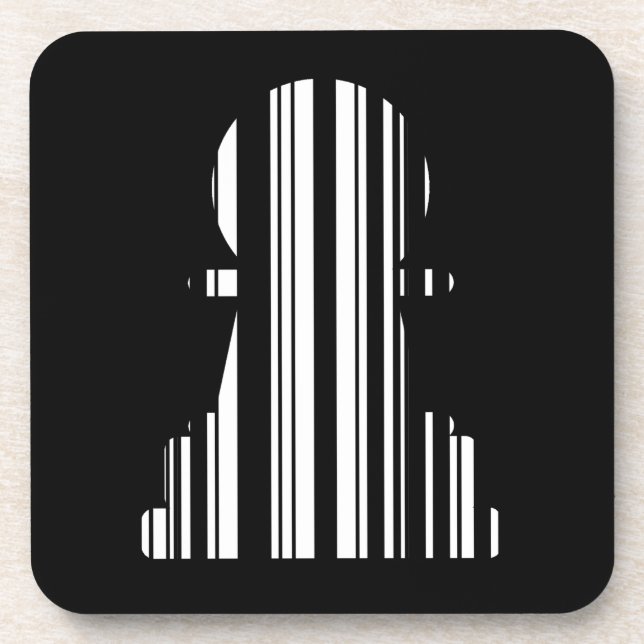 Design des BAR CODE-Schachstückmusters Getränkeuntersetzer (Vorderseite)