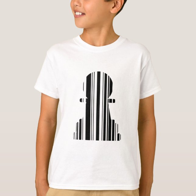 Design des BAR CODE-Schachstückmusters T-Shirt (Vorderseite)