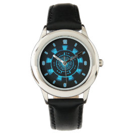 Design des blauen hellglühenden Armaturenreaktors Armbanduhr