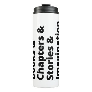 Design des Buchverlaufs Thermosbecher