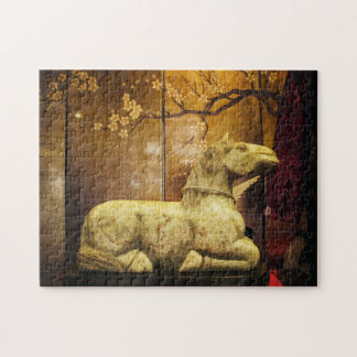 Design des chinesischen Pferdes aus Puzzle-Marmor