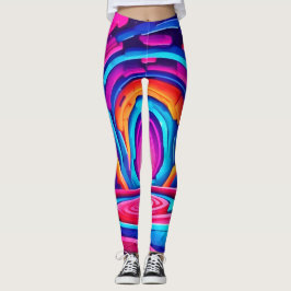 Design des dynamischen geometrischen Neon Art Tunn Leggings