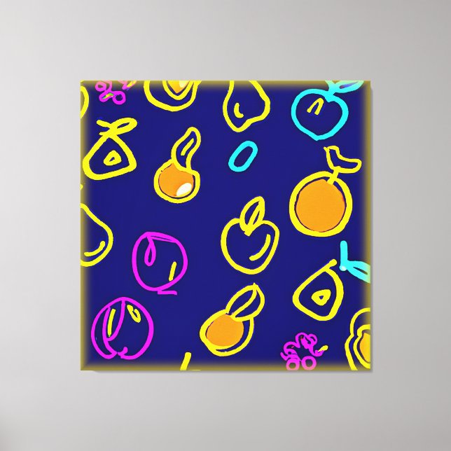 Design des dynamischen Neonfruchtmusters Leinwanddruck (Vorderseite)