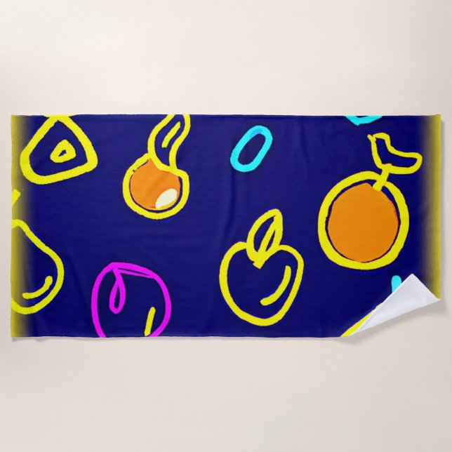 Design des dynamischen Neonfruchtmusters Strandtuch (Vorderseite)