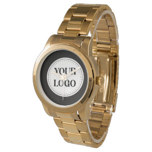 Design des eleganten und sanften schwarzen QR-Logo Armbanduhr