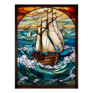 Design des Fensters "Hochschiff" Poster