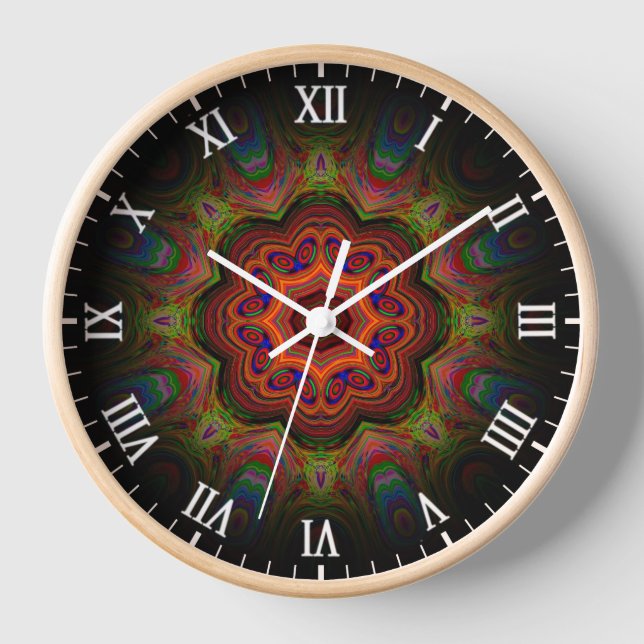 Design des Floral Kaleidoskop Uhr (Vorderseite)