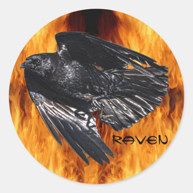 Design des Fotos "Schwarze Rasen und Flammen" 7 Runder Aufkleber (Vorderseite)