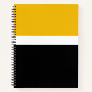 Design des gelben, weißen Schwarz-Farbblockes Notizbuch