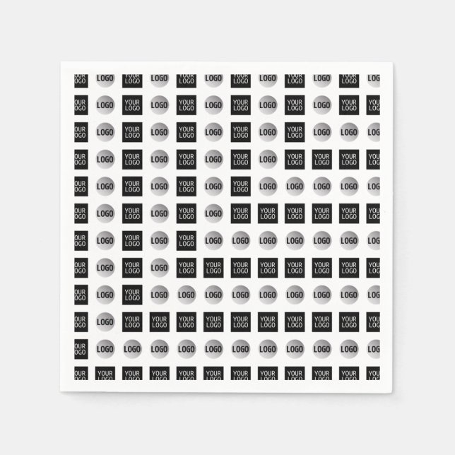 Design des geometrischen 2 Logo-Musters Serviette (Vorderseite)