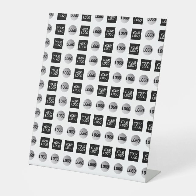 Design des geometrischen 2 Logo-Musters Sockelschild (Vorderseite)