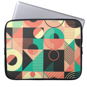 Design des geometrischen Retromusters Laptopschutzhülle