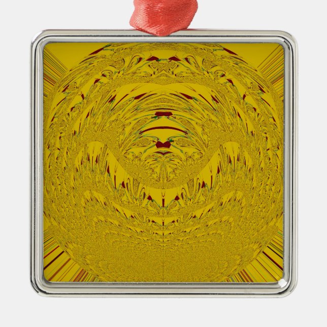 Design des Goldenen Löwenkopfes Silbernes Ornament (Vorne)