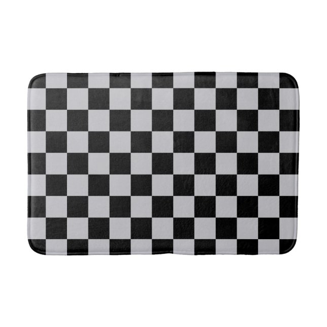 Design des grauen Schachbretts Badematte (Vorderseite)