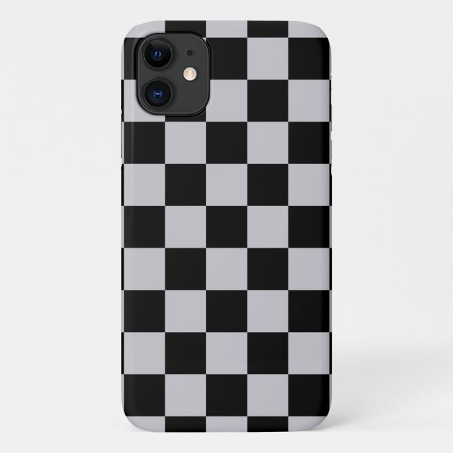 Design des grauen Schachbretts Case-Mate iPhone Hülle (Rückseite)