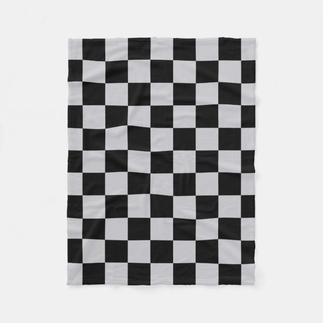 Design des grauen Schachbretts Fleecedecke (Vorderseite)