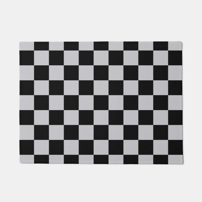 Design des grauen Schachbretts Fußmatte (Vorderseite)