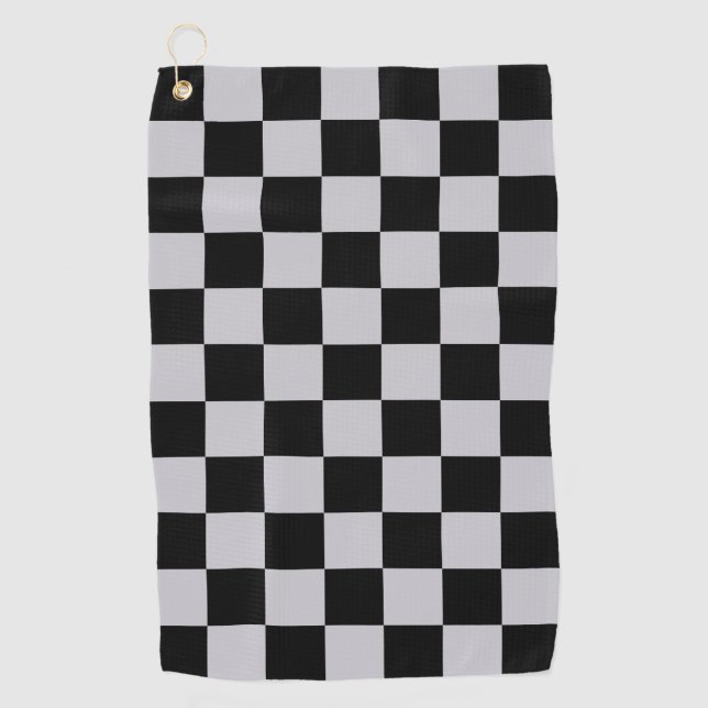 Design des grauen Schachbretts Golfhandtuch (Vorderseite)