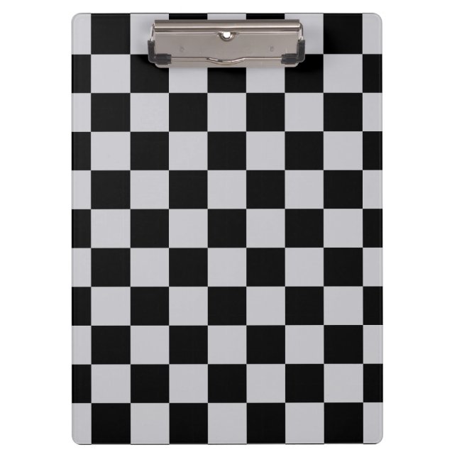 Design des grauen Schachbretts Klemmbrett (Vorderseite)