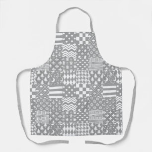 Design des grauen, weißen Mixed-Musters Schürze