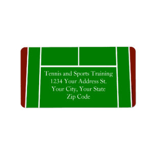 Design des Green Tennis Court Adressaufkleber