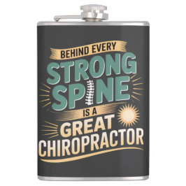 Design des großen Chiropraktikers mit starker Spin Flachmann