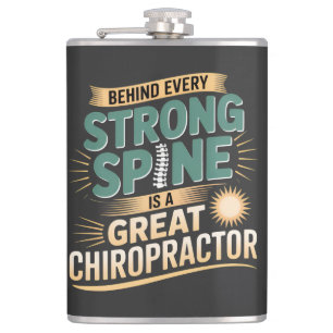 Design des großen Chiropraktikers mit starker Spin Flachmann