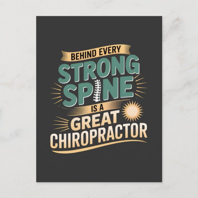 Design des großen Chiropraktikers mit starker Spin Postkarte (Vorderseite)