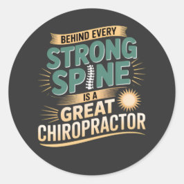 Design des großen Chiropraktikers mit starker Spin Runder Aufkleber