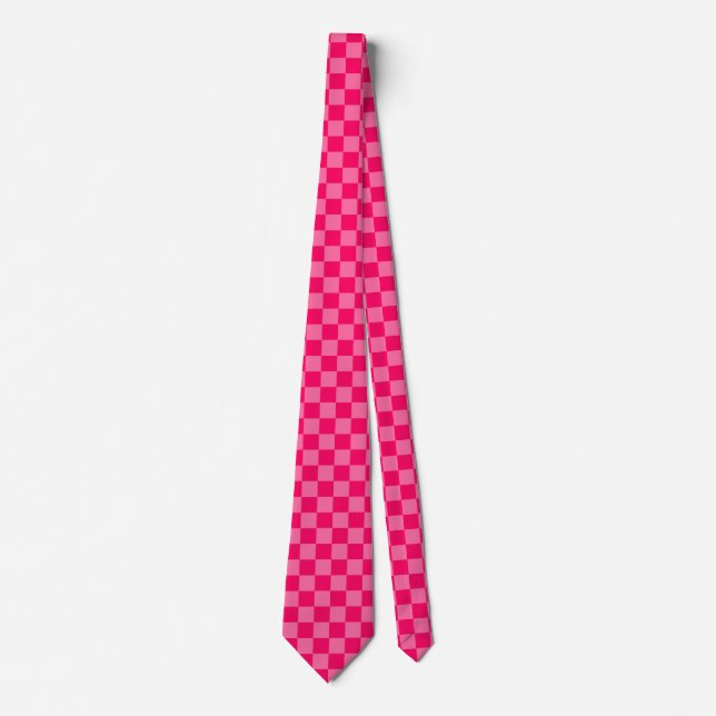 Design des hellen und Hot-Pink-Schachbretts Krawatte (Vorderseite)