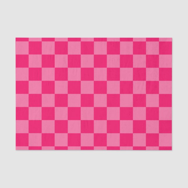 Design des hellen und Hot-Pink-Schachbretts Seidenpapier (Vorderseite)